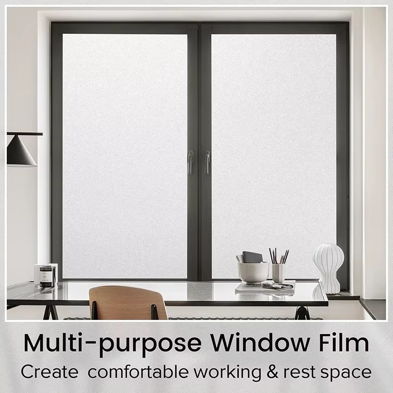 Frosted Privacy Window Film – Decorative Matte Glass Sticker Easy to Apply & Stylish for Home & Office