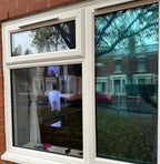 Silver Blue Reflective Window Film – One Way Mirror Privacy Tint UV Blocking Heat Control Static Cling for Home & Office