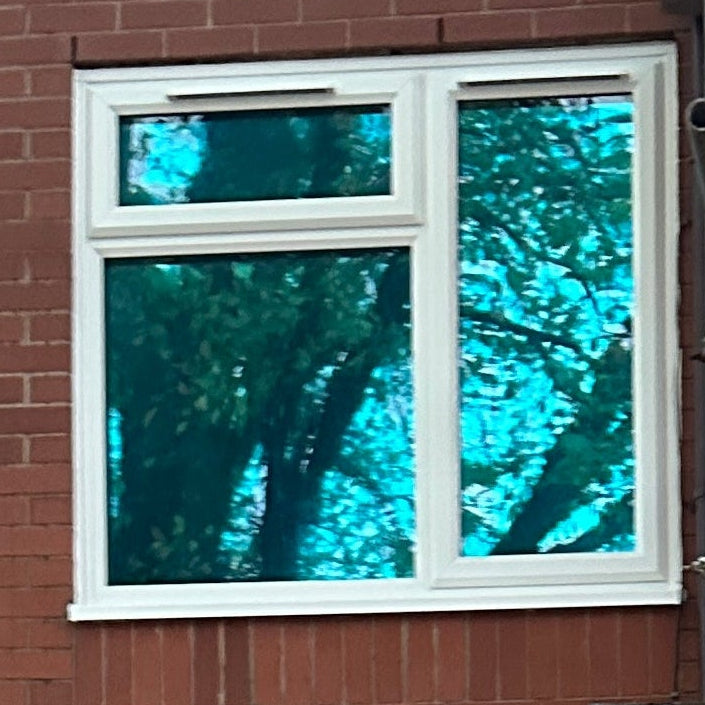 Silver Blue Reflective Window Film – One Way Mirror Privacy Tint UV Blocking Heat Control Static Cling for Home & Office