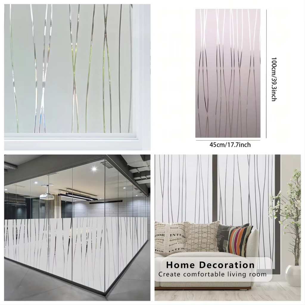 Frosted Privacy Window Film – Decorative Matte Glass Sticker Easy to Apply & Stylish for Home & Office