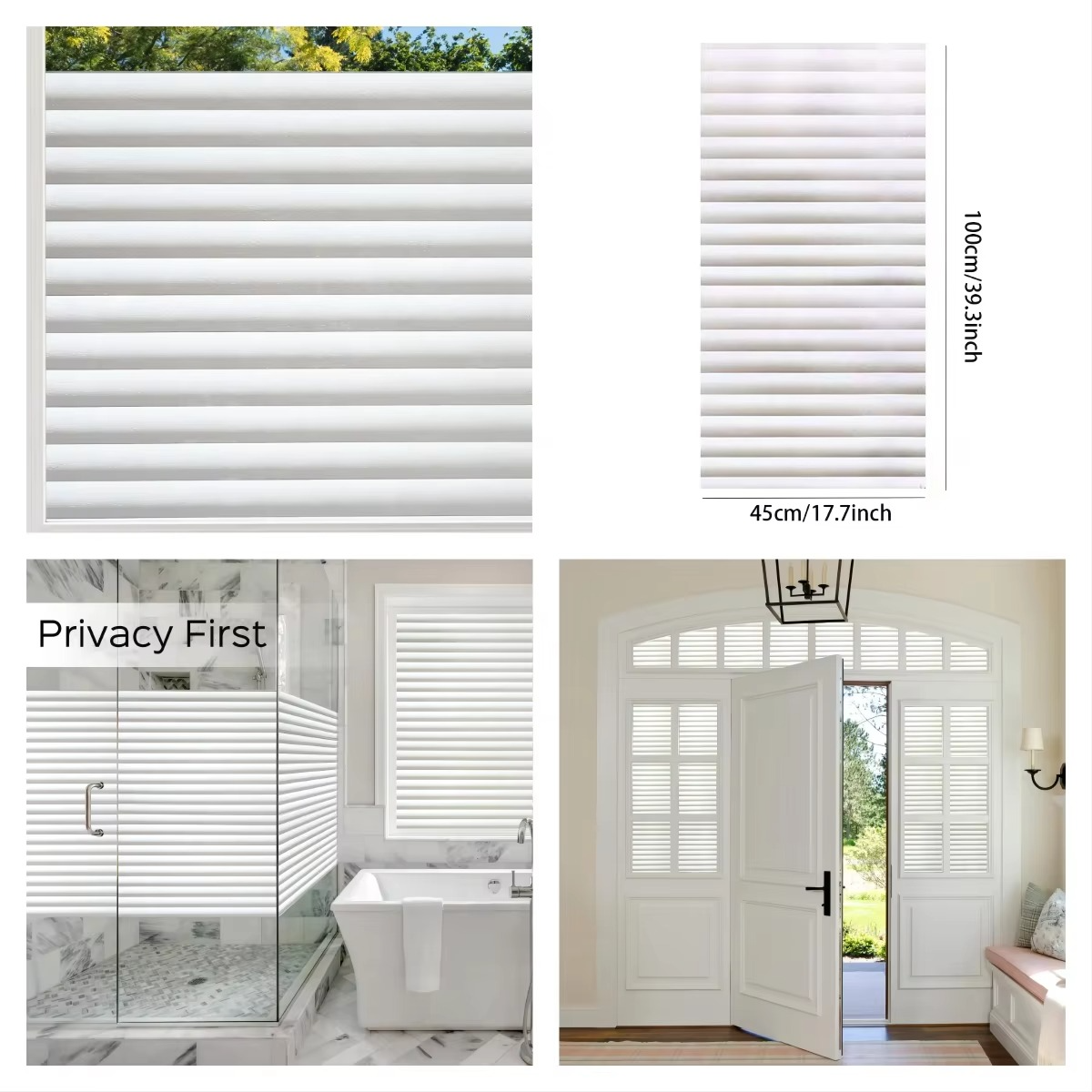 Frosted Privacy Window Film – Decorative Matte Glass Sticker Easy to Apply & Stylish for Home & Office